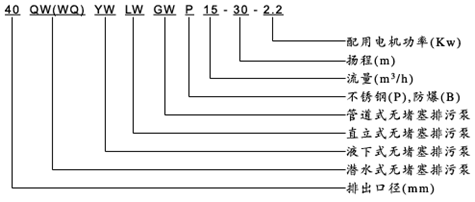大東海泵業(yè)液下無(wú)堵塞排污泵型號(hào)意義